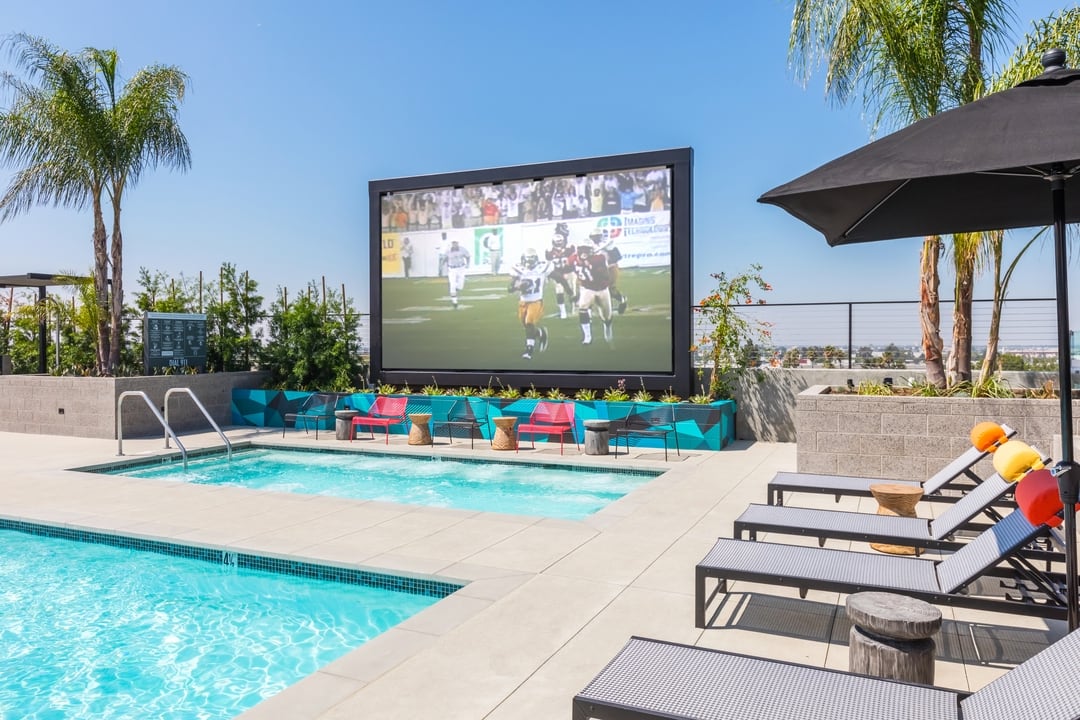 pool projection screen